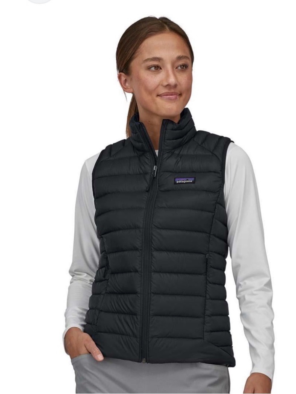 Patagonia Black Down Sweater Vest Women's Size Medium